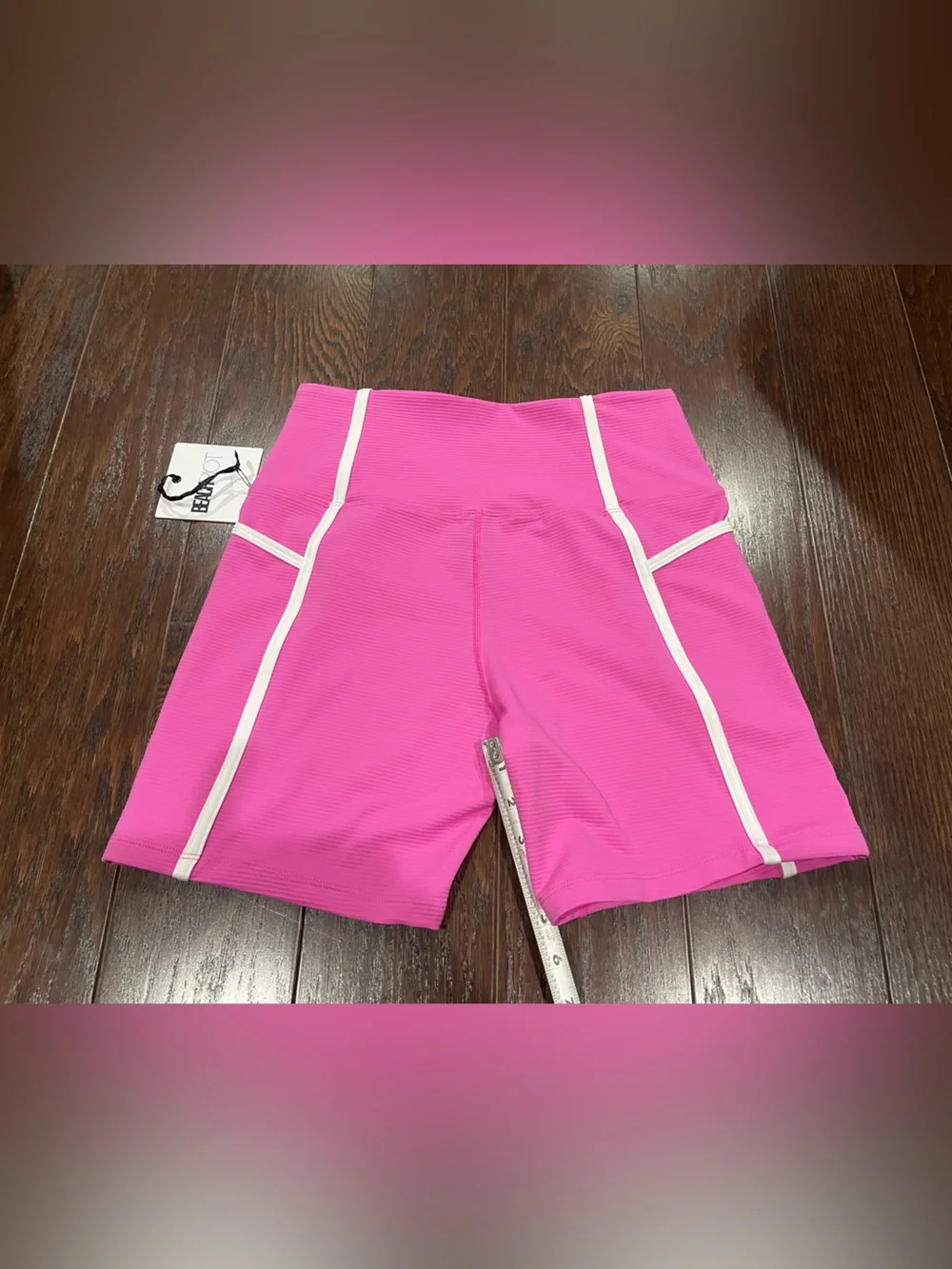 BEACH RIOT WOMEN BIKE SHORTS PINK TEXTURED Large NEW